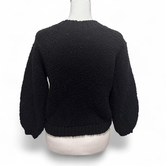 LOFT Women’s Black V-Neck Cardigan Sweater 
 3/4 Sleeves Size XS - Picture 2 of 6